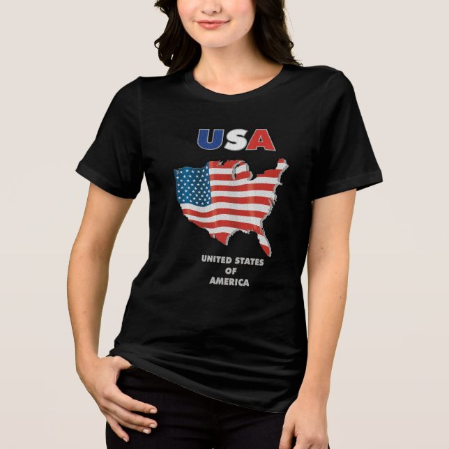 USA - United State Of America Tri-Blend Shirt (Front)