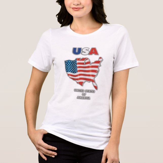 USA - United State Of America Tri-Blend Shirt (Front)