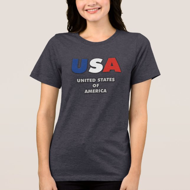 USA - United State Of America Tri-Blend Shirt (Front)
