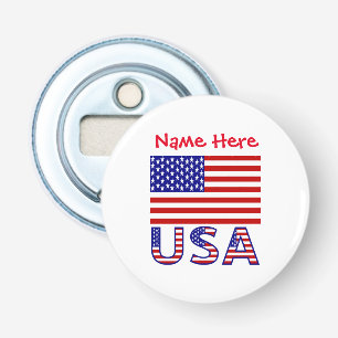 USA United States America Flag Red Personalization Bottle Opener