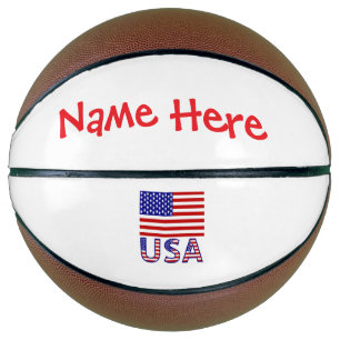 USA United States America Flag Red Personalized Basketball