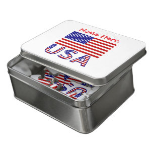 USA United States America Flag Red Personalized Jigsaw Puzzle