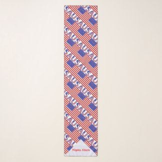 USA United States America Flag Tiled Personalized  Scarf