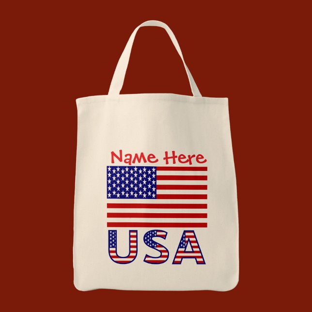 USA United States America Red Personalized  Tote Bag (Creator Uploaded)
