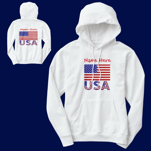 USA United States America Red Personalized Women's Hoodie (Creator Uploaded)