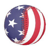 Baseball USA Stars and Stripes American Flag Womens Petite Cut T