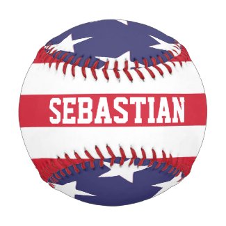 USA United States American Flag Personalized Baseball