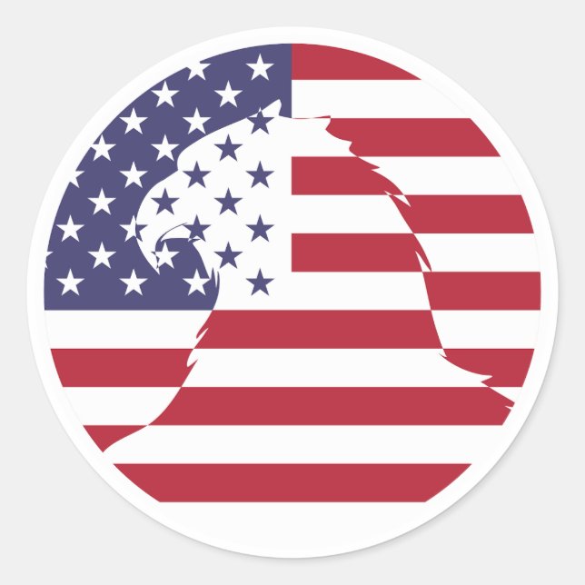 USA United States Bald eagle American National Classic Round Sticker (Front)