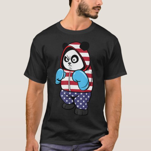USA United States Boxing Panda Bear  T_Shirt