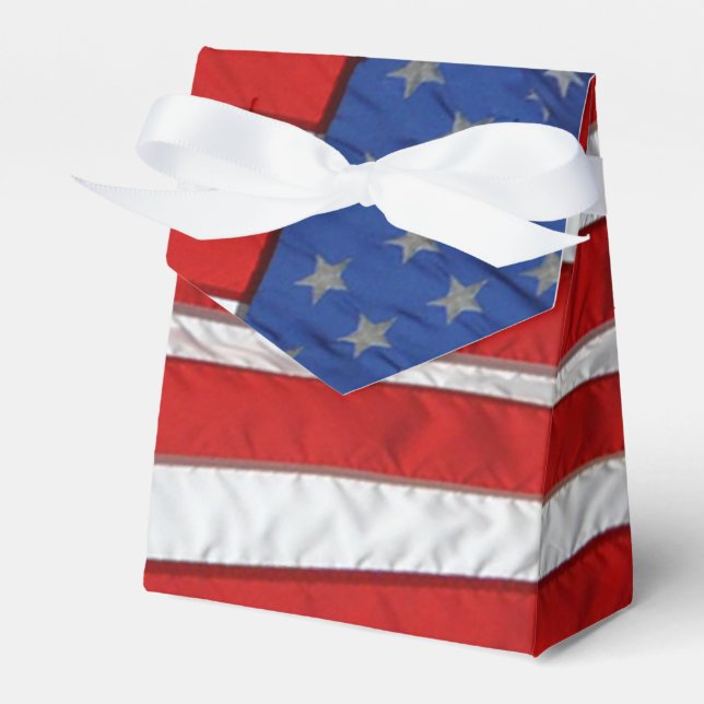 USA United States Flag American Patriotic Design Favor Boxes (Front Side)
