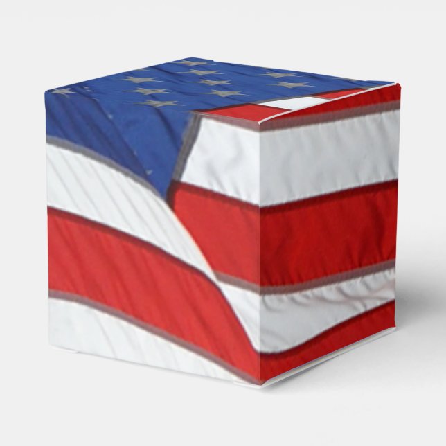USA United States Flag American Patriotic Design Favor Boxes (Back Side)