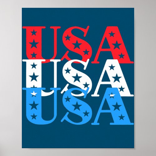 USA United States Of America 4th Of July Poster