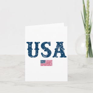 Usa United States Of America American Flag July 4t Card