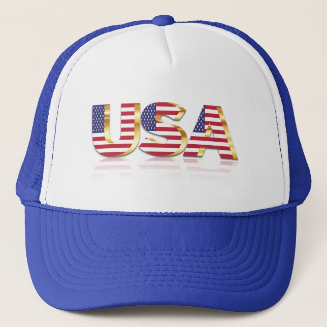 USA - United States of America - Flag - Patriotic  Trucker Hat (Front)
