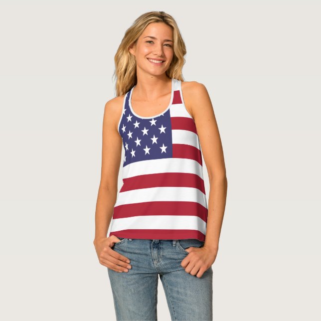 USA United States Of America Patriotic Tank Top (Front Full)