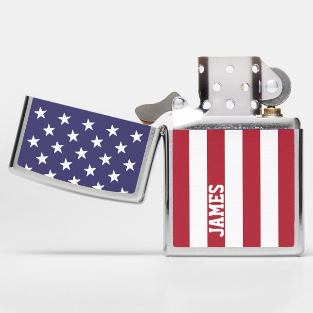USA United States Of America Personalized Zippo Lighter (Opened)