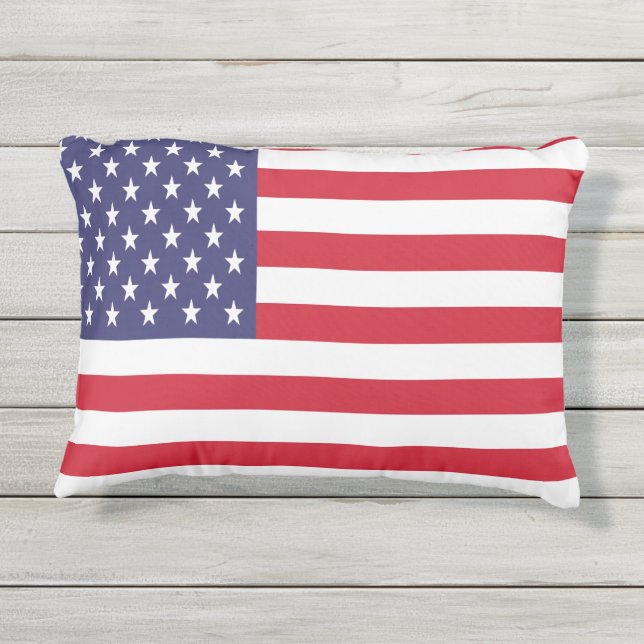 USA United States Stars And Bars Flag Outdoor Pillow (Back)