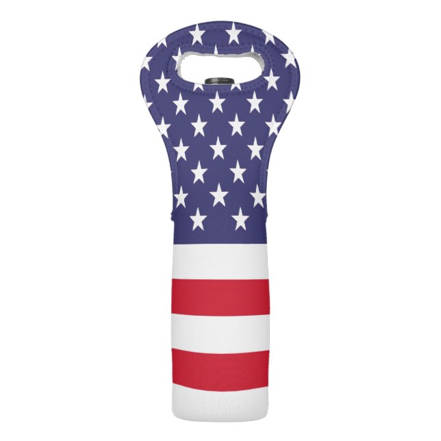 USA United States Stars And Bars Flag Wine Bag (Front)
