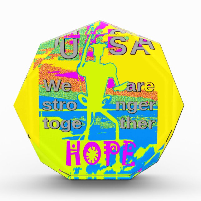 USA Unity Design: Hope and Strength Acrylic Award (Front)