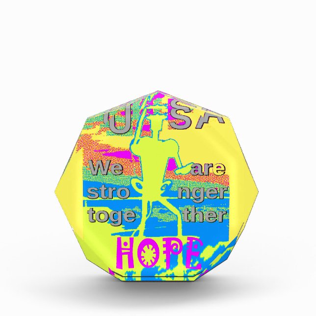 USA Unity Design: Hope and Strength Acrylic Award (Front)