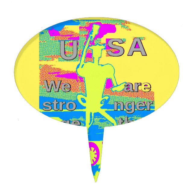 USA Unity Design: Hope and Strength Cake Topper (Front)