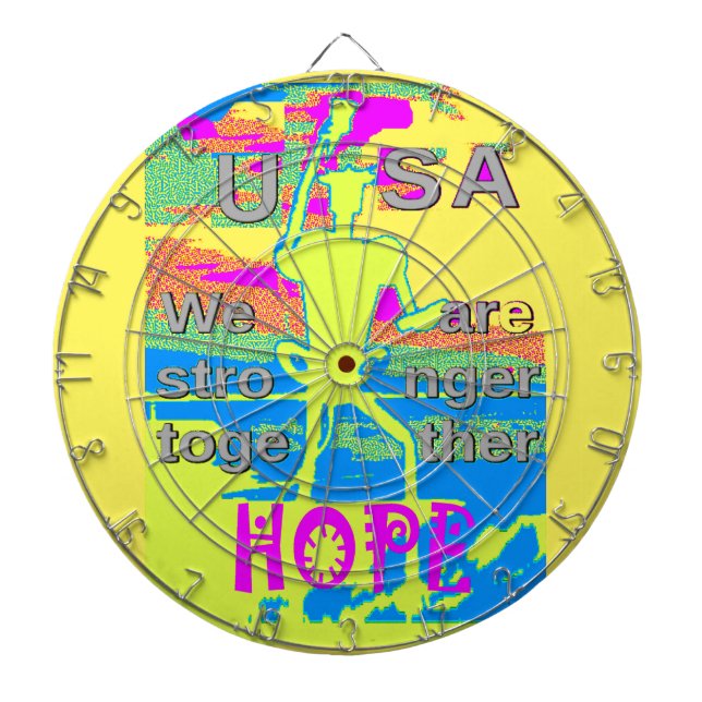USA Unity Design: Hope and Strength Dart Board (Front)