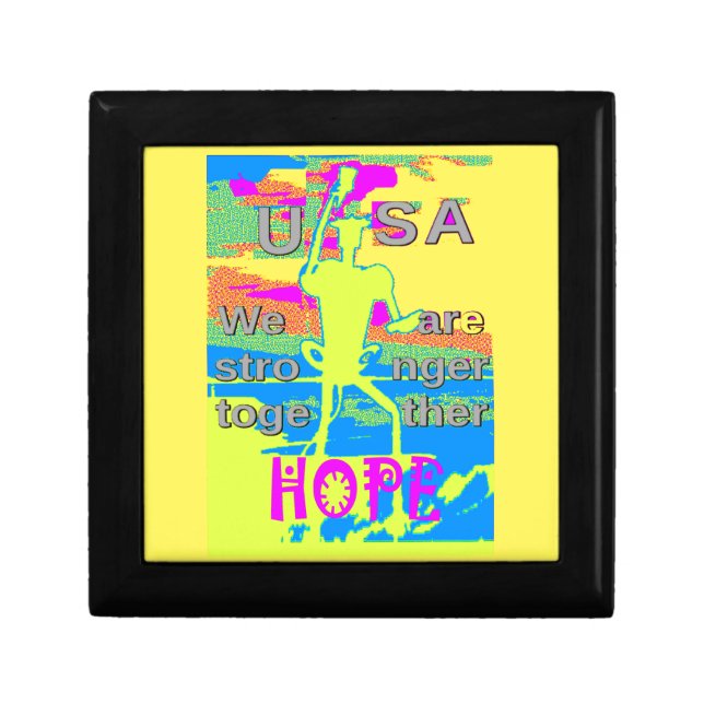 USA Unity Design: Hope and Strength Jewelry Box (Front)
