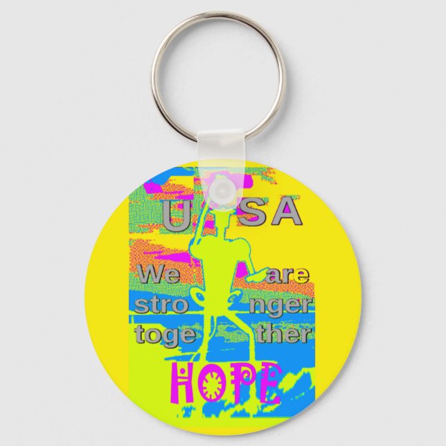 USA Unity Design: Hope and Strength Keychain (Front)