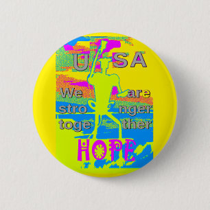 USA Unity Design: Hope and Strength Pinback Button