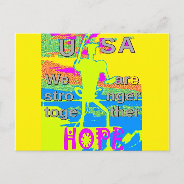 USA Unity Design: Hope and Strength Postcard (Front)