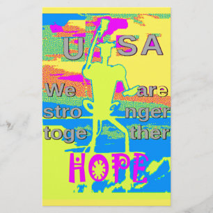 USA Unity Design: Hope and Strength Stationery