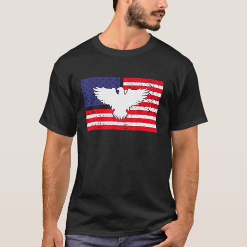 Usa Us American Flag Patriotic 4th Of July Bald Ea T_Shirt