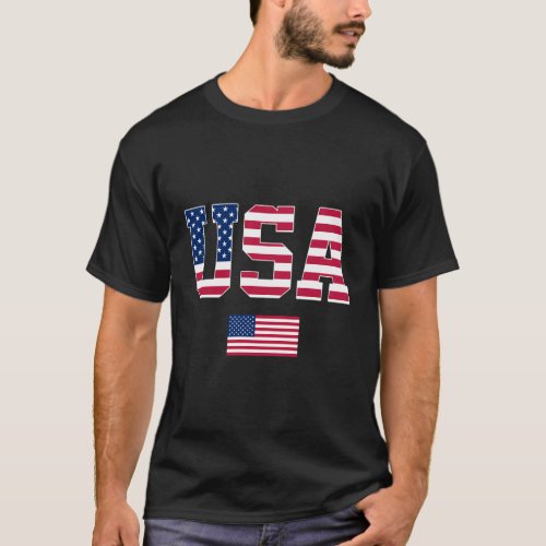 Usa Us Flag Patriotic 4Th Of July America T_Shirt