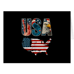 USA US Patriotic 4th of July America Flag Freedom  Cards