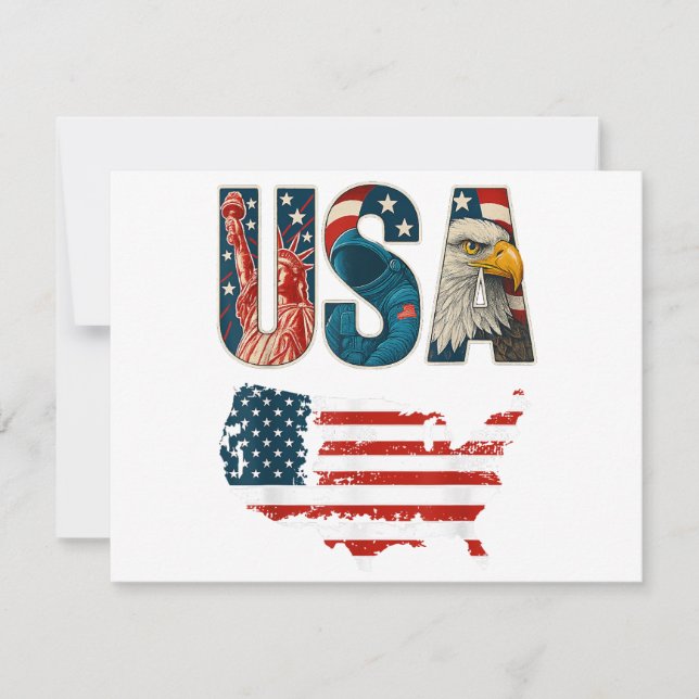 USA US Patriotic 4th of July America Flag Freedom  Invitation (Front)