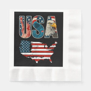 USA US Patriotic 4th of July America Flag Freedom  Napkins