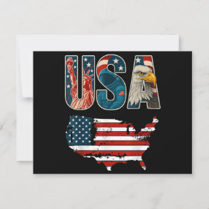 USA US Patriotic 4th of July America Flag Freedom Thank You Card