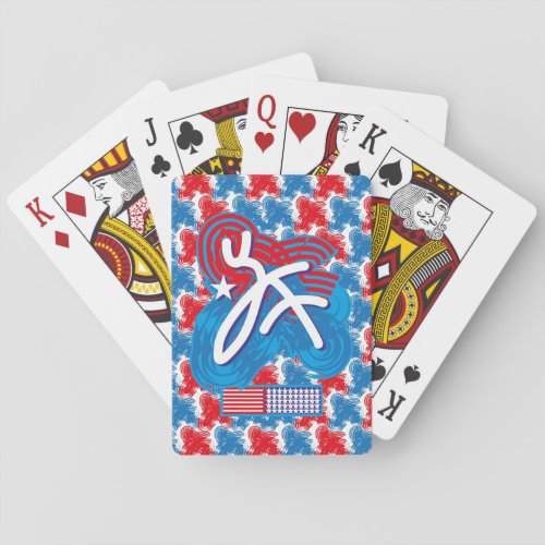 USAUSA FLAG SIMPLIFIED TEXT BY MASANSER PIXELAT PLAYING CARDS