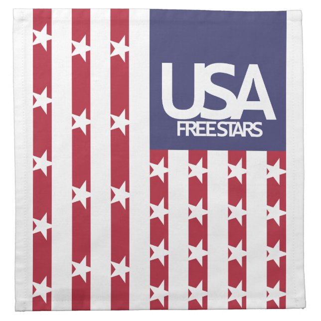 USA/USA FREE STARS FLAG BY MASANSER PIXELAT CLOTH NAPKIN (Front)