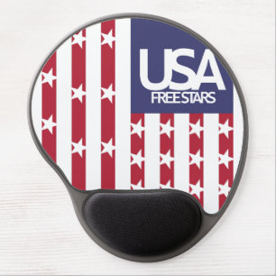 USA/USA FREE STARS FLAG BY MASANSER PIXELAT GEL MOUSE PAD