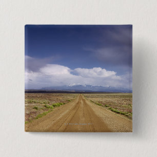 USA, Utah, Dirt road crossing landscape Pinback Button
