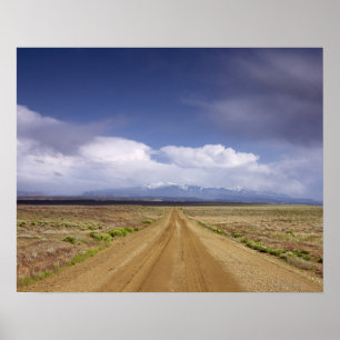 USA, Utah, Dirt road crossing landscape Poster