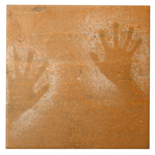 USA Utah Pictograph Hand_prints on sandstone Ceramic Tile