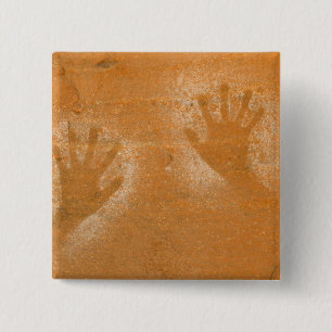USA, Utah, Pictograph Hand-prints on sandstone, Pinback Button