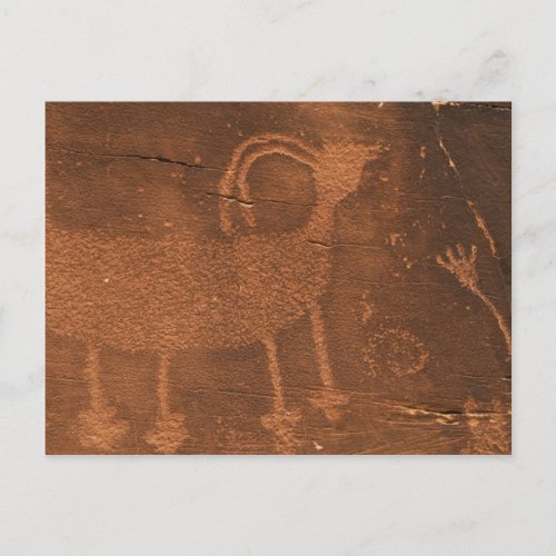 USA Utah Prehistoric petroglyph rock art at 2 Postcard