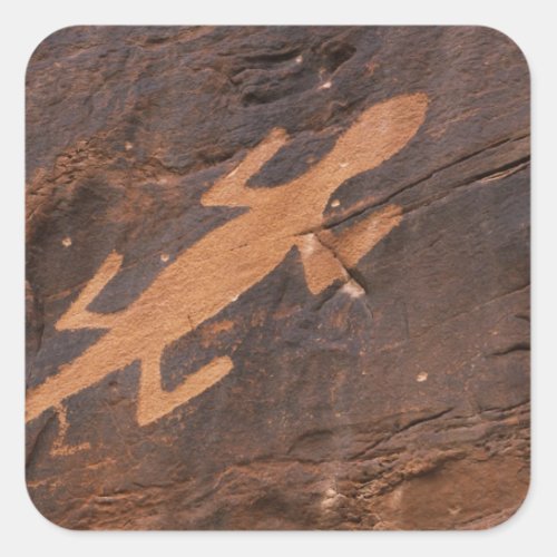 USA Utah Prehistoric petroglyph rock art at Square Sticker