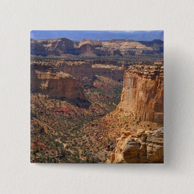 USA, Utah, Red Rock Cliffs Pinback Button (Front)