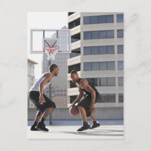 USA, Utah, Salt Lake City, two young men playing Postcard