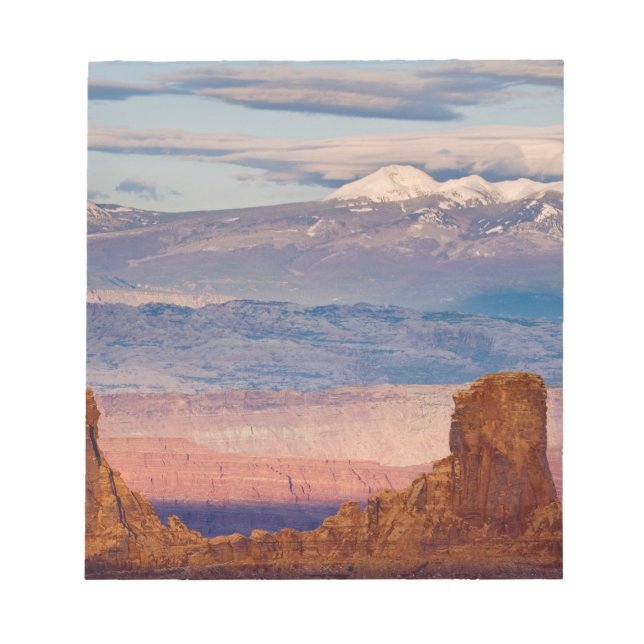 USA, Utah. Scenic of La Sal Mountains from Dead Notepad (Front)