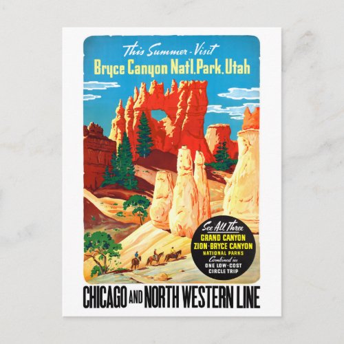 USA Utah Vintage Travel Poster Restored Postcard